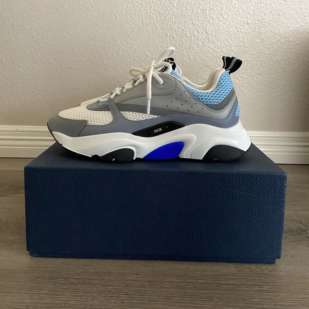 Dior B22 Sky Blue and Grey Trainer